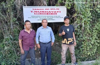MA Putuskan Inkrah, Tengku Nurhayati Tancapkan Plang Kepemilikan 64 Hektar Dusun 4 Kota Galuh Dan Kelurahan Tualang