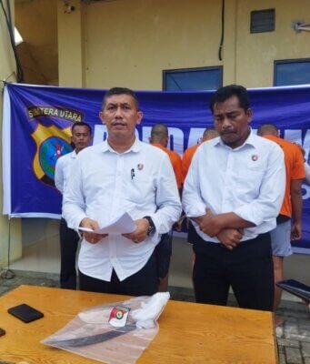 Press Release!!! Polres Sergai Paparkan Ungkapan Pelaku Penganiayaan berat