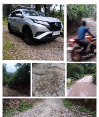 Jalan Alternatif Menghubungkan Kabupaten Sergai-Simalungun Terlihat Kupak kapik Serta Rusak Parah