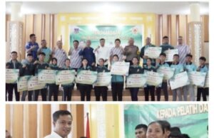 PEMKO TEBING TINGGI BERIKAN PENGHARGAAN KEPADA PELATIH DAN ATLIT PELATDA PON XXI ACEH – SUMUT 2024