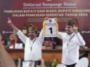 Pasangan Calon RHS -Aji Nomor Urut 1 Sidang Pleno KPU Simalungun